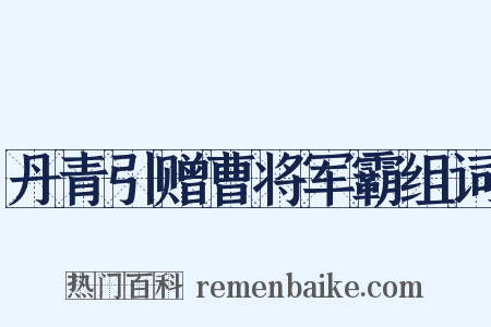 丹青引赠曹将军霸组词是什么意思的图片